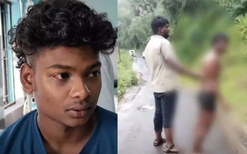 വണ്ടിയുടെ മുന്നിലേക്ക് ചാടിയെന്നാരോപിച്ച് ആദിവാസി യുവാവിന് കെട്ടിയിട്ട് ക്രൂരമർദനം