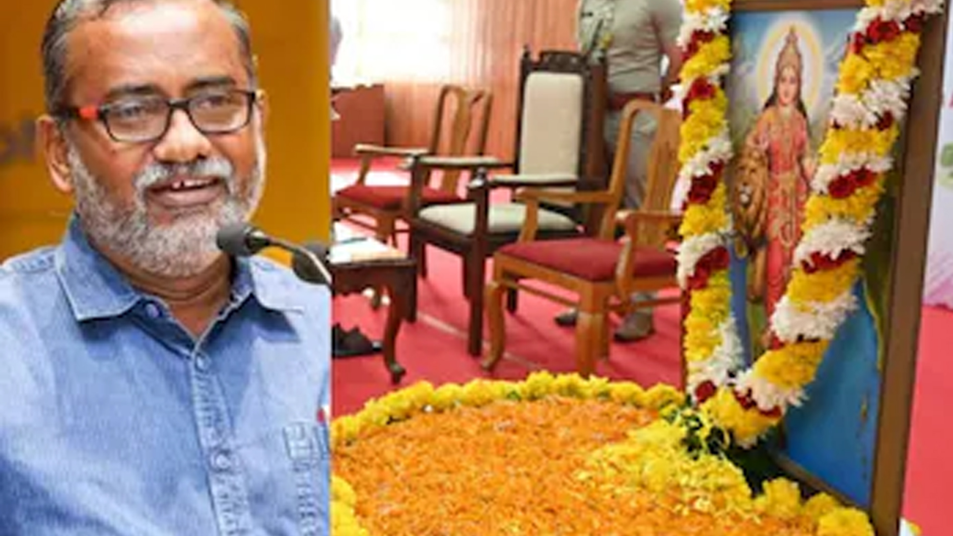 ഭാരതാംബയുടെ ചിത്രം; രാജ്ഭവനിലെ പരിസ്ഥിതി ദിനാഘോഷം ബഹിഷ്കരിച്ച് കൃഷി മന്ത്രി